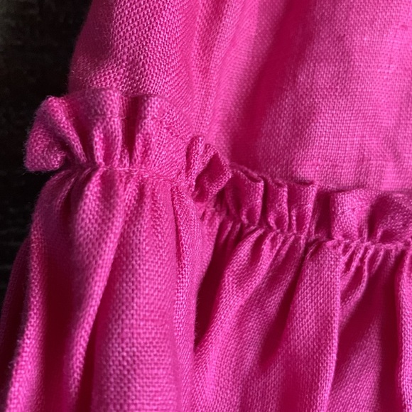 New Hill House The Paz Skirt pink size small linen ruffle feminine beachy preppy - Picture 5 of 12